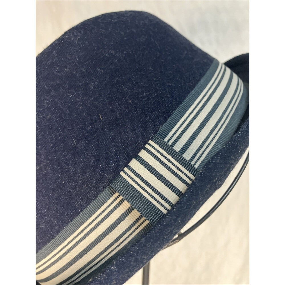 VTG Trevero Blue Fedora Men’s Hat L  Cotton Polyester Spandex - Picture 2 of 12